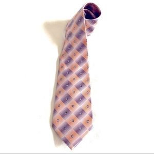 100% Polyester Tie Robert Allan Peach/Black/Cream